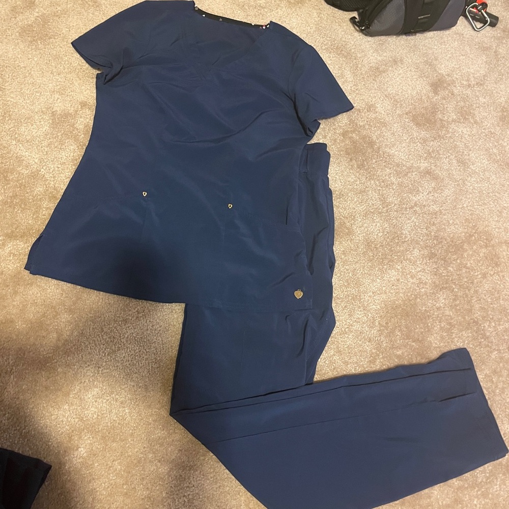 Heart and Soul size small and small tall navy scrubs